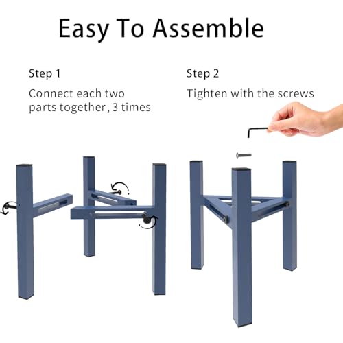 Adjustable Desktop Plant Stand Indoor, Metal Plant Shelf Fits 5.1-7.45" Pots for Succulents, Bonsai & Office (Without Pots) - color: Blue