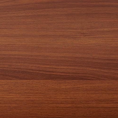 LumFurn Extra Large Round Coffee Table, Mid-Century Modern Design, D34 x H17 in, for Living Room, 2-Tier Structure, Amber Glass Top and Walnut MDF Shelf, Sleek Conical Metal Legs with Gold Finish - color: Amber & Walnut, size: D34" Round Coffee Table