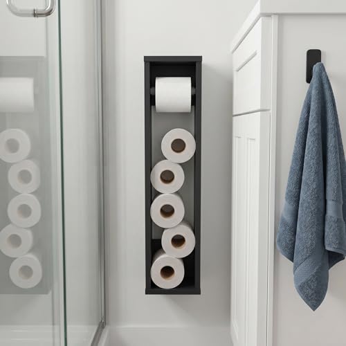 28-inch High Two-Layer Wall-Mounted Storage Rack, Black Narrow Bathroom Storage Rack, Small Storage Rack for Bathroom Wall-Mounted, Suitable for Bathrooms and Toilets