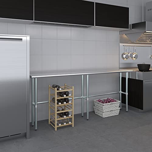 14 in. x 84 in. Open Base Stainless Steel Work Table | Residential & Commercial | Food Prep | Heavy Duty Utility Work Station | NSF - size: 84 in. Length x 14 in. Width