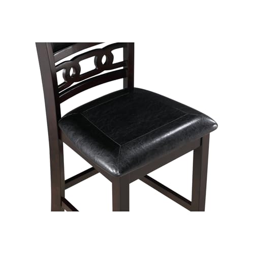 New Classic Furniture Gia Counter Dining Chair (Set of Four), Black PU Upholstered Seat & Back Rest, Ebony - color: Ebony, size: Set of 4, style: Counter Chair