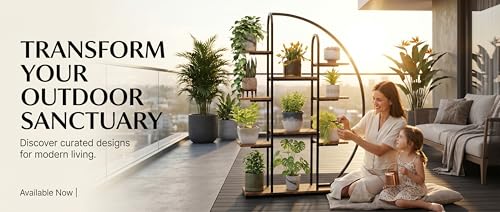 Tall Metal Plant Stand with Grow Light, 9-Tier Moon-Shaped LED Flower Rack, Multi-layer Display Holder for Living Room Balcony