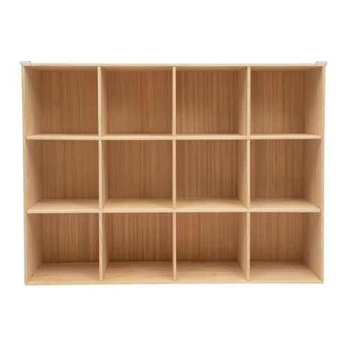 12 Cube Storage Organizer, Solid Wood Bookshelf, Vertical or Horizontal Bookcase, Open Cube Book Shelf, 47.2 in Cubes Organizer for Bedroom, Living Room, Office (47.2 X 11.8 X 35.4 in) - size: 47.2 X 11.8 X 35.4 in