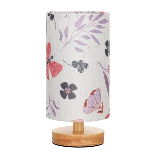 Fenmzee Butterfly Table Lamp for Bedroom - Inline Control, Small Bedside Lamp with 3000K A15 LED Blub, Easy Assembly (Butterfly Cream Shade, 9" Inline Control) - color: Butterfly Cream Shade