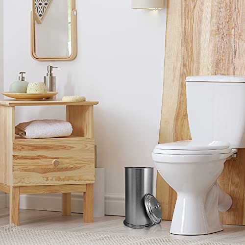 LDR Industries 164 6456BN Ashton Free Standing Regular Size Roll Toilet Paper Holder Canister, Brushed Nickel - color: Brushed Nickel
