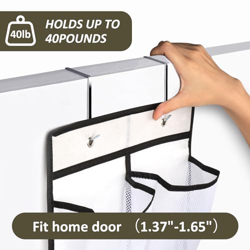 GOMAJI 2PK 12 Large Pockets Over Door Hanging Shoe Organizer - color: White