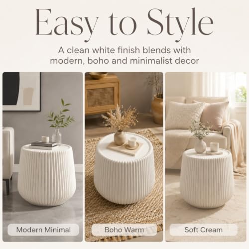 Twisted Solid Wood Accent Table, Hand-Carved Sculptural End Table, 12x12x16 inch Rustic Wooden Stool, Modern Geometric Side Table for Living Room Bedroom, Natural Wood Nightstand Plant Stand - color: Style A-natural