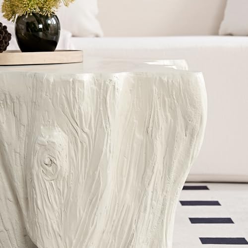 48.62'' Irregular Coffee Table Faux Stone Coffee Table for Living Room Modern Concrete Coffee Tables with Cement Live Edge Indoor Outdoor Center Tables No Assembly, Beige - color: Irregular-beige