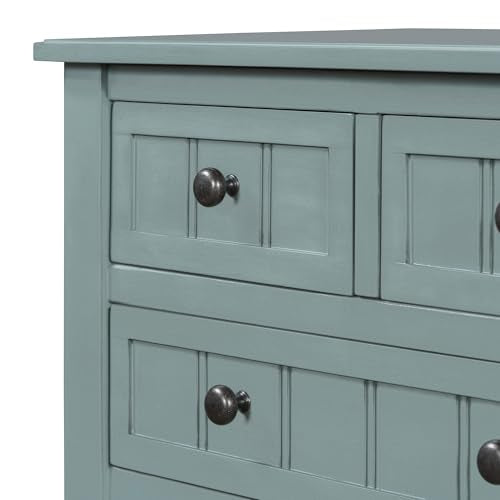 LUMISOL Small Console Table with 3 Storage Drawers for Entryway, Slim Sofa Table with Bottom Shelf, Narrow Side Table for Hallway Foyer, Light Blue - color: Light Blue