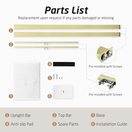 KES Brushed Gold Standing Towel Rack, 37" H, Heavy Marble Base, Bathroom | Equal-Height, Fits Large Bath Towels, Freestanding Design, Modern Luxury, 18/8 Stainless Steel Rustproof - color: Gold, size: 37" H (Equal-height)