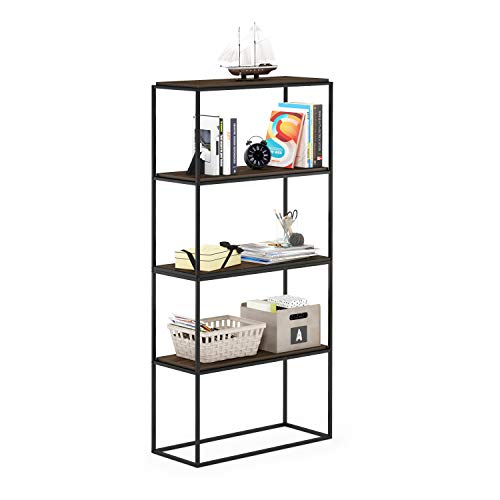 Furinno Moretti Modern Wide Stackable Metal Shelf, Columbia Walnut - color: Columbia Walnut, size: Stackable Metal Frame