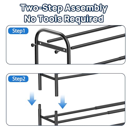 ENJOYBASICS 5 Tier Expandable Shoe Rack for Closet, Free Standing Metal Shoe Shelf Storage Organizer Holder 20 Pairs, Adjustable Width Shoe Rack for Entryway Small Space, Black - size: 5 Tier (10-20 Pairs)