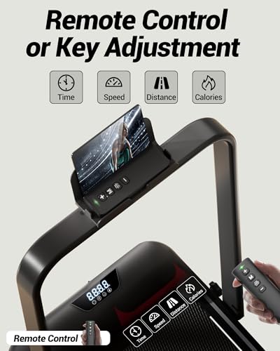 Walking Pad Treadmill with Handle Bar - 2.5HP Quiet Folding Treadmill for Home Office Under Desk Portable Walking Pad with 15% Incline 300LBS Capacity