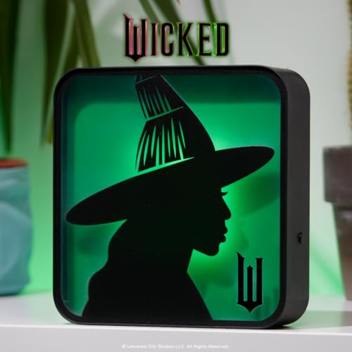 Numskull Official Wicked Acrylic Elphaba the Witch Desk Lamp Wall Light for Bedroom, Office, Home, Study, Work - for Fans of Collectible Movie Merchandise - color: Wicked Elphaba