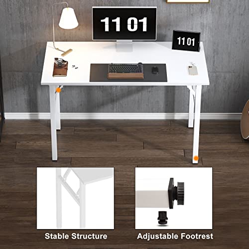 Need 47 inches Computer Desk Office Desk Folding Table with BIFMA Certification Computer Table Workstation, White AC5DW-120 - color: White, size: 47 inches