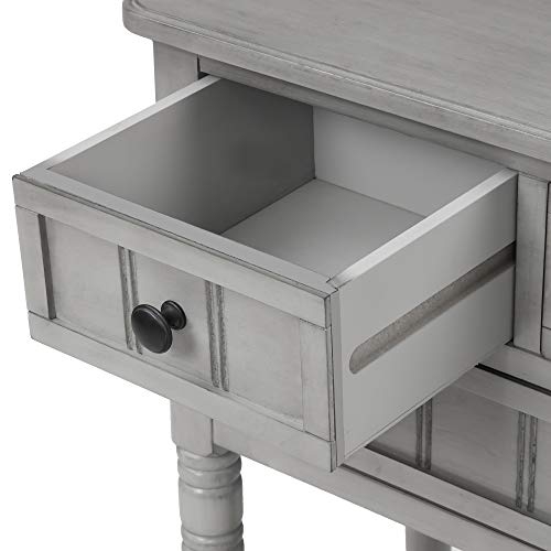 RuiSiSi Narrow Entryway Table with Three Storage Drawers, Small Console Table with Bottom Shelf for Entryway Foyer, Gray Wash