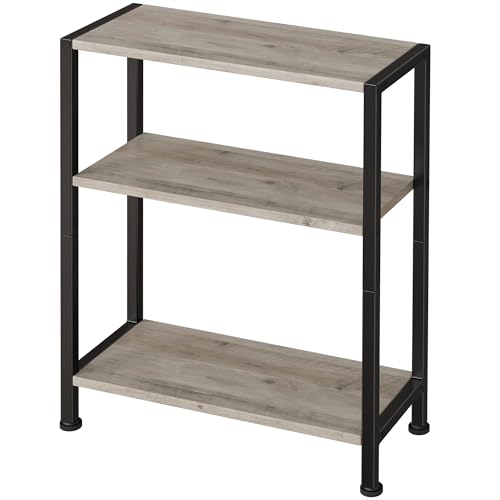 3-Tier Side Table, Small EndTable, Sofa SideTable for Narrow Spaces, Slim EndTable, NightstandTable, Skinny Bedside Table, for Living Room, Bedroom, Office, Greige - color: Greige