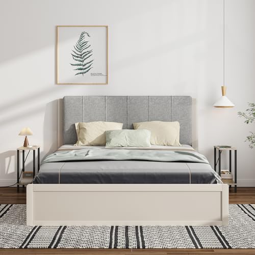TUTOTAK Small End Table with Charging Station, Narrow Side Table with USB Ports and Outlets, Skinny Sofa Table, Slim Nightstand, Living Room, Bed Room, Greige TB01BG060 - color: Greige, size: 2-tier