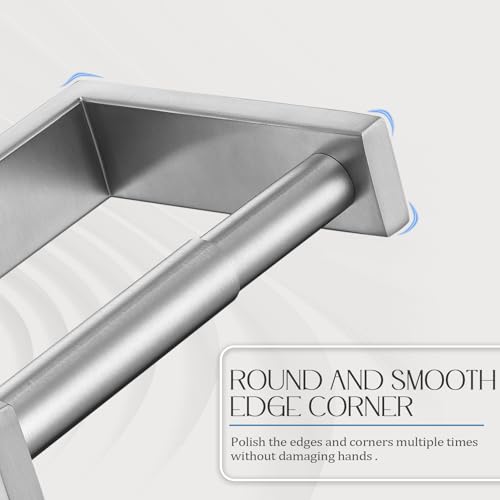 KOKOSIRI Toilet Paper Holder Spring Loaded Bathroom Toilet Roll Holder Wall Mount Stainless Steel Brushed Nickel B2011BR - color: Brushed Nickel, size: Without Shelf