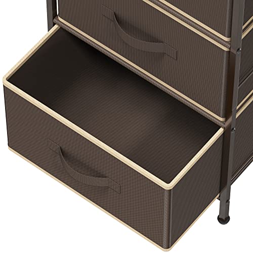 Simple Houseware 3 Drawer Nightstand Dresser with Wood Top, Brown - color: Brown, size: 3 Drawers