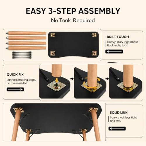 40” Black Computer Desk, 15° Arc Writing Table, Home Office & Gaming, Rounded Corner Enhance Stability with Leg Support