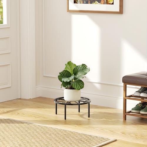 bussdis 10.24IN Short Plant Stand-Heavy Duty Flower Pot Stand, Potted Plant Holder, Anti-rust Metal Plant Pot Shelf for Room Indoor and Outdoor Courtyard, Gardens.