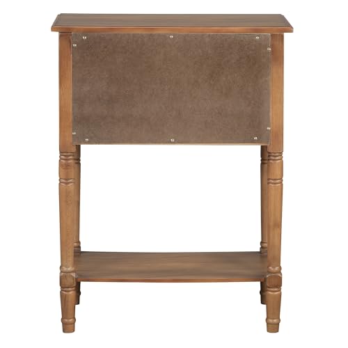 Knocbel Slim Antique Entry Console Table with 3 Drawers & Bottom Open Shelf, Solid Wood Narrow Sofa Couch Table for Entryway Hallway Living Room 23.7" W x 13" D x 31.4" H Natural - color: Natural