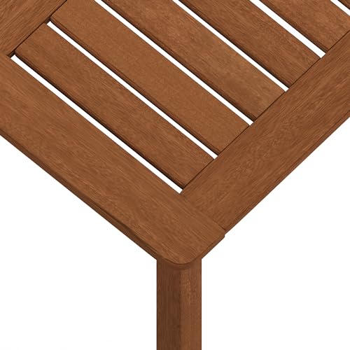 Furinno FG18006 Tioman Hardwood Patio Furniture Square Table with Umbrella Hole, Natural, 35.4"D x 35.4"W x 29.2"H - color: Natural, size: 35.4"D x 35.4"W x 29.2"H