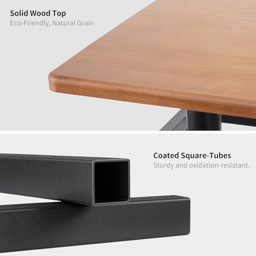 Small Bedside Table with Charging Station, Rolling Side Table with Wheels, Small Nightstand with Drawer Storage for Bedroom - Natural Solid Wood - color: Natural Wood