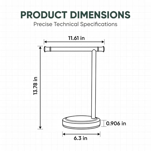 Hoimpro 13" Brushed Nickel Stand Hand Towel Holder Bathroom Kitchen Countertop Towel Rack Towel Bar Ring Free Standing Counter T Bath Accessories Freestanding Vanity Sink Hardware Stainless Steel - color: Brushed Nickel