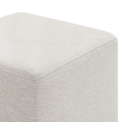 Modway 17" Square Woven Heathered Fabric Upholstered Upholstered Ottoman - color: Heathered Weave Ivory