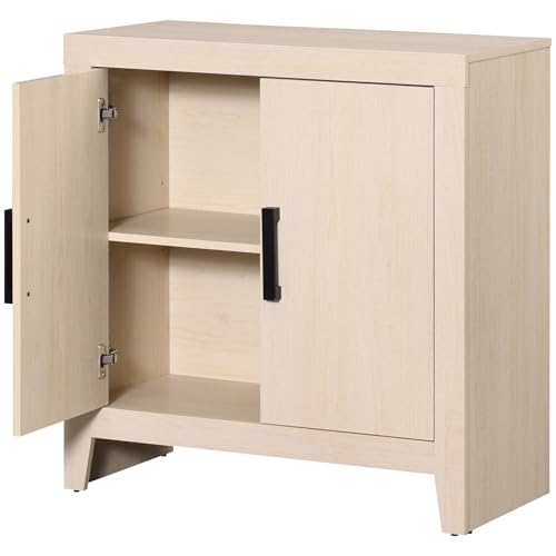WAMPAT Farmhouse TV Stand with Storage Cabinet for TVs up to 50 Inch, 31.5" Entertainment Center, Media Console Table for Living Room, Dining Room & Entryway, Beige - color: Beige