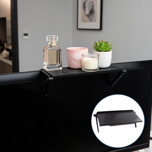 6 Pieces TV Top Screen Shelf Adjustable Monitor Top Shelf Plastic TV Video Game Storage Game Console Black Router Stand Audio Video Shelving for Media Boxes Router(11.8 x 4.5 inch)