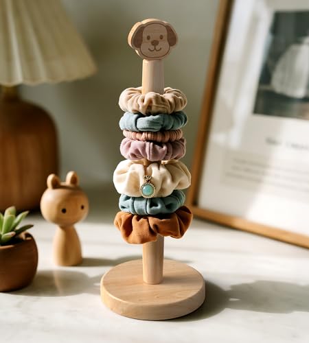 KitchLife Cute Wooden Paper Towel Holder Countertop - Solid Freestanding Paper Towel Dispenser Stand Organizer with Anti-Skid Base (Dog) - style: Dog