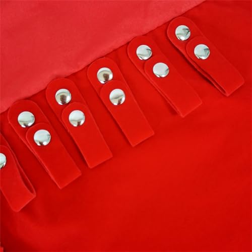Velvet Travel Jewelry Case Roll Bag Organizer for Necklace Bracelet Earrings Ring (Black) (Red) - color: Red