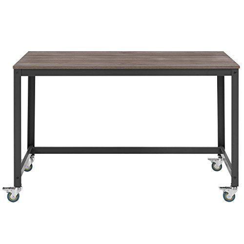 Modway Vivify Industrial Modern Computer Office Desk With Locking Casters - size: Computer Office Desk