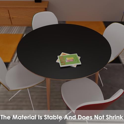 Small Round Table Cover - Can Be Used On Both Sides Waterproof and Easy to Clean Good Flatness Used for Coffee Table Dining Table(Black+Black Dia.24Inch) - color: Black+black, size: 24" (Round)