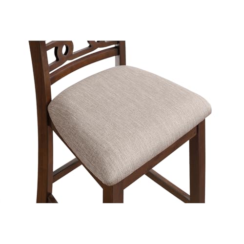 New Classic Furniture Gia Counter Dining Chair (Set of Four), Light Brown Fabric Upholstered Seat & Back Rest, Cherry Brown - color: Cherry, size: Set of 4, style: Counter Chair