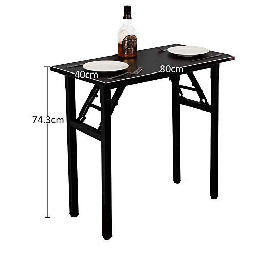 Need Folding Desk - 31 1/2" No Assembly Foldable Small Computer Table,Sturdy and Heavy Duty Writing Desk for Small Spaces, Black&Black Frame - color: Black & Black Frame, size: 31.5inch