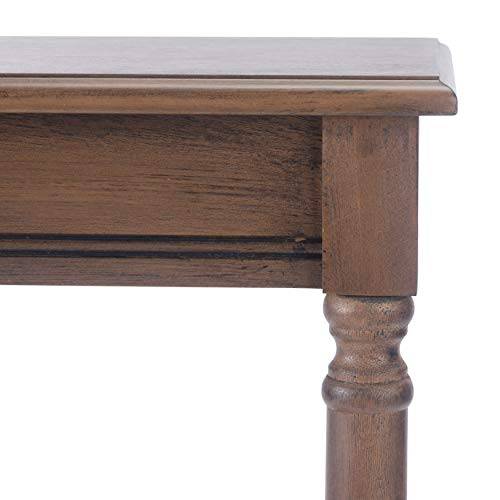 SAFAVIEH Furniture - Tinsley Rectangle Console Table - Brown - Solid Wood - Farmhouse Turned-Leg Design - Ideal for Entryway, Living Room, Hallway, 28"W x 11.75"D x 28"H (CNS5724C) - color: Brown