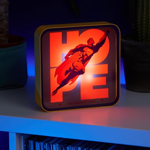 Numskull Official Superman 2025 Acrylic Logo Desk Lamp Wall Light for Bedroom, Office, Home, Study, Work - for Fans of Collectible DC Comics Merchandise - color: Superman