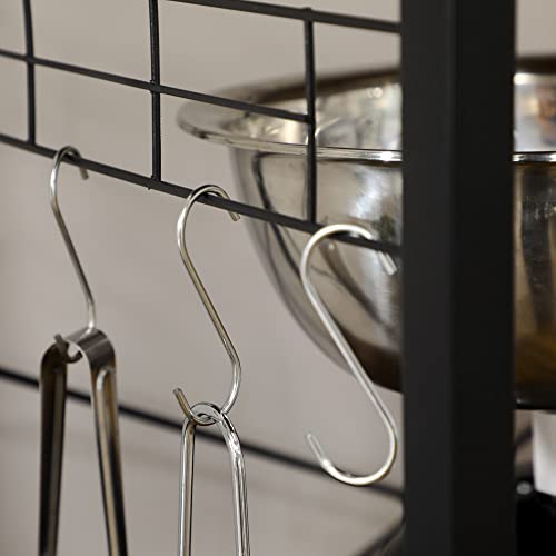 HOMCOM Kitchen Bakers Rack with Storage, Power Outlet, Rustic Brown | USB Charger, Microwave Stand, Coffee Bar with Adjustable Shelves, 5 Hooks