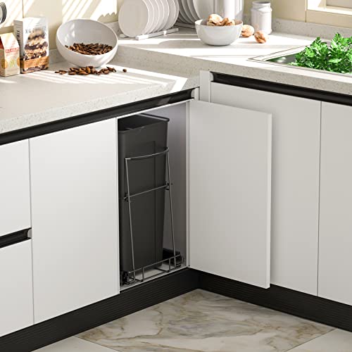 Insputer Pull Out Trash Can Under Cabinet, Requires 13" W X 18" D Cabinet, Under Sink Trash Can Kit, Slide Out Garbage for Kitchen(Not Included Can) - color: Black