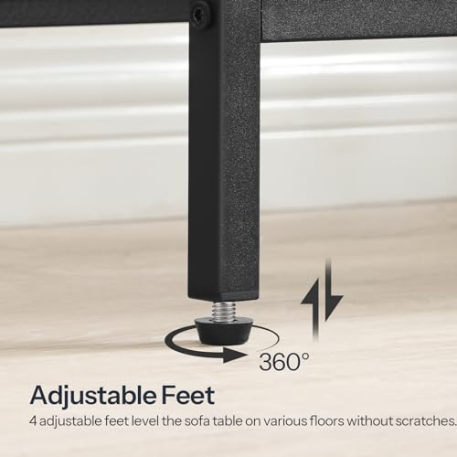 HOOBRO Narrow Console Table, Sofa Table, 4-Tier Industrial Entryway Table with Metal Mesh Shelf, Hallway Table with Adjustable Feet, for Entryway, Living Room, Hallway, Greige and Black BG79XG01 - color: Greige + Black