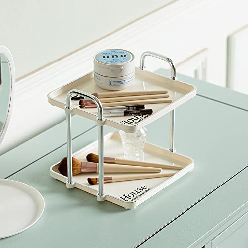7.87 Inch Desktop 2-Layer Storage Rack,Countertop Storage Shelf for Bathroom, Kitchen, Living Room, Bedroom, Dressing Table,White - size: 7.87 Inch