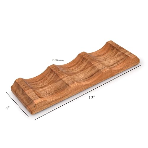 EDHAS Tabletop Wine Racks Acacia Wood Countertop Cabinet Wine Holder Wine Storage Shelf for Kitchen Bar, Pantry, Wine Cellar, Basement (12" X 4" X 1")