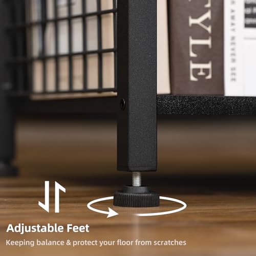 Lerliuo Pure Black Printer Table with Fabric Drawer,3 Tier Industrial Wood Printer Stand with Storage Shelf,Modern Tall End Table,Nightstand,Bed Side Tables for Scanner Fax Home Office Small Spaces - color: Pure Black