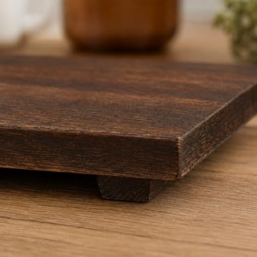 Wood Riser Pedestal Stand 12 x 7 Inch,Decorative Bathroom Counter Organizer, Farmhouse Decor Pedestal Stand Wood Riser, Display Kitchen Accessories Soap Holder for Sink, Counter,Vanity