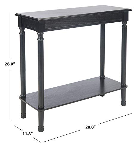 SAFAVIEH Furniture - Tinsley Rectangle Console Table - Black - Solid Wood - Farmhouse Turned-Leg Design - Ideal for Entryway, Living Room, Hallway, 28"W x 11.75"D x 28"H (CNS5724B) - color: Black
