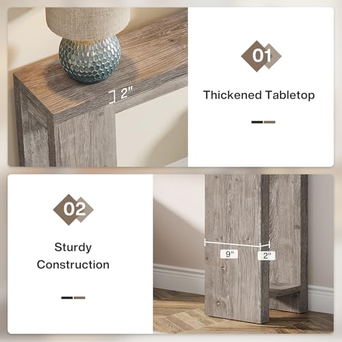Tribesigns 70.9-Inch Extra Long Console Table, Farmhouse Wood Sofa Table Behind Couch, Narrow Entryway Accent Table for Living Room, Hallway, Entrance, Foyer, Grey - color: Grey